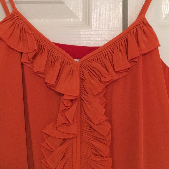 Tibi Mini Orange Ruffle Dress - Picture 2 of 3